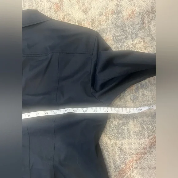 Lafayette 148 Black Short Button Up Jacket Collared Size 2 Cotton Career - Picture 8 of 9